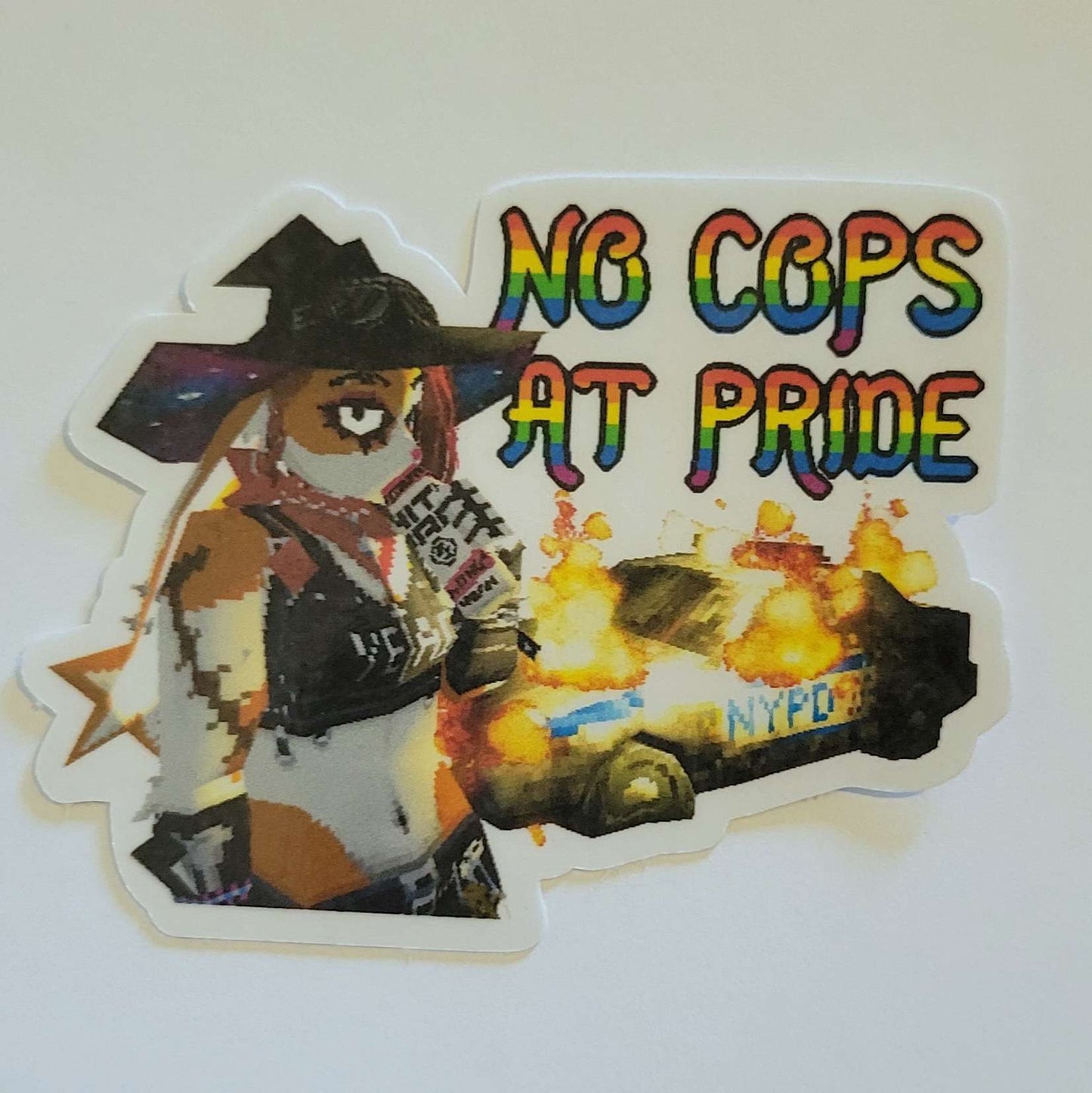 Sticker, Bunlith Bust No Cops (3.5x2.5in)